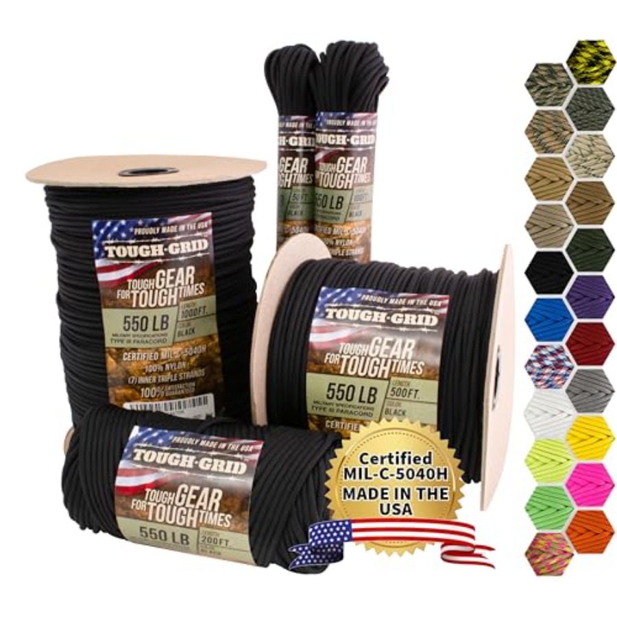 Paracord 550 Feet - 550 Paracord Type III Mil-Spec Nylon