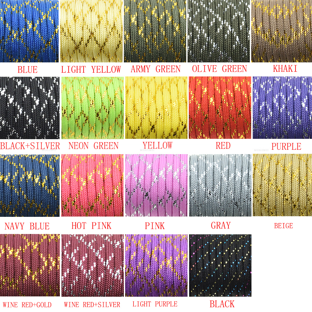 1pcs New Gold Silver Cord 550  – Paracord 550 Feet Bewertung und Preis