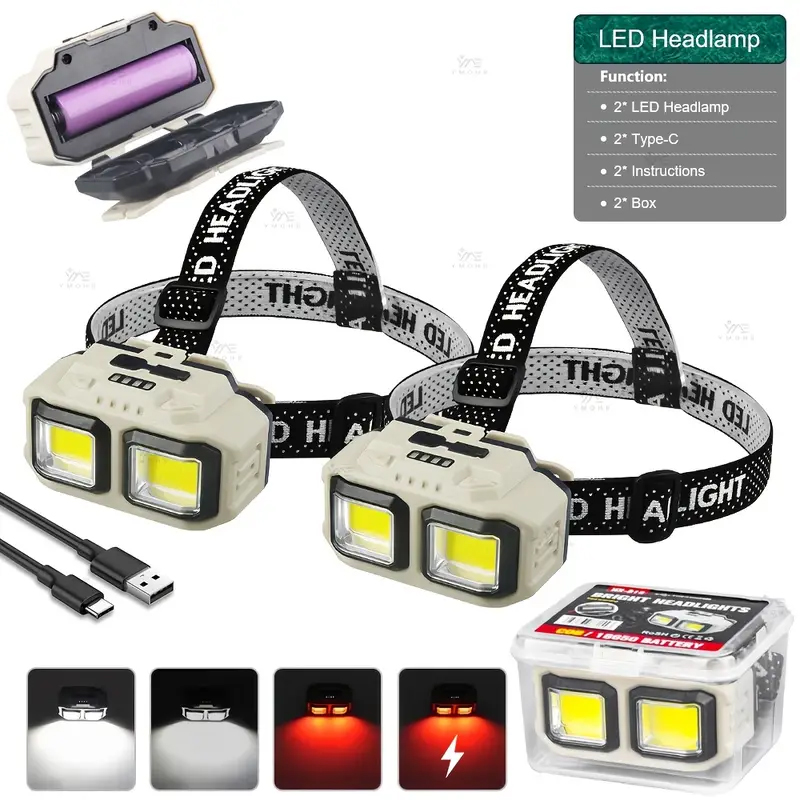 COB LED Headlamp Rechargeable  – Headlamp Waterproof Rechargeable Bewertung und Preis