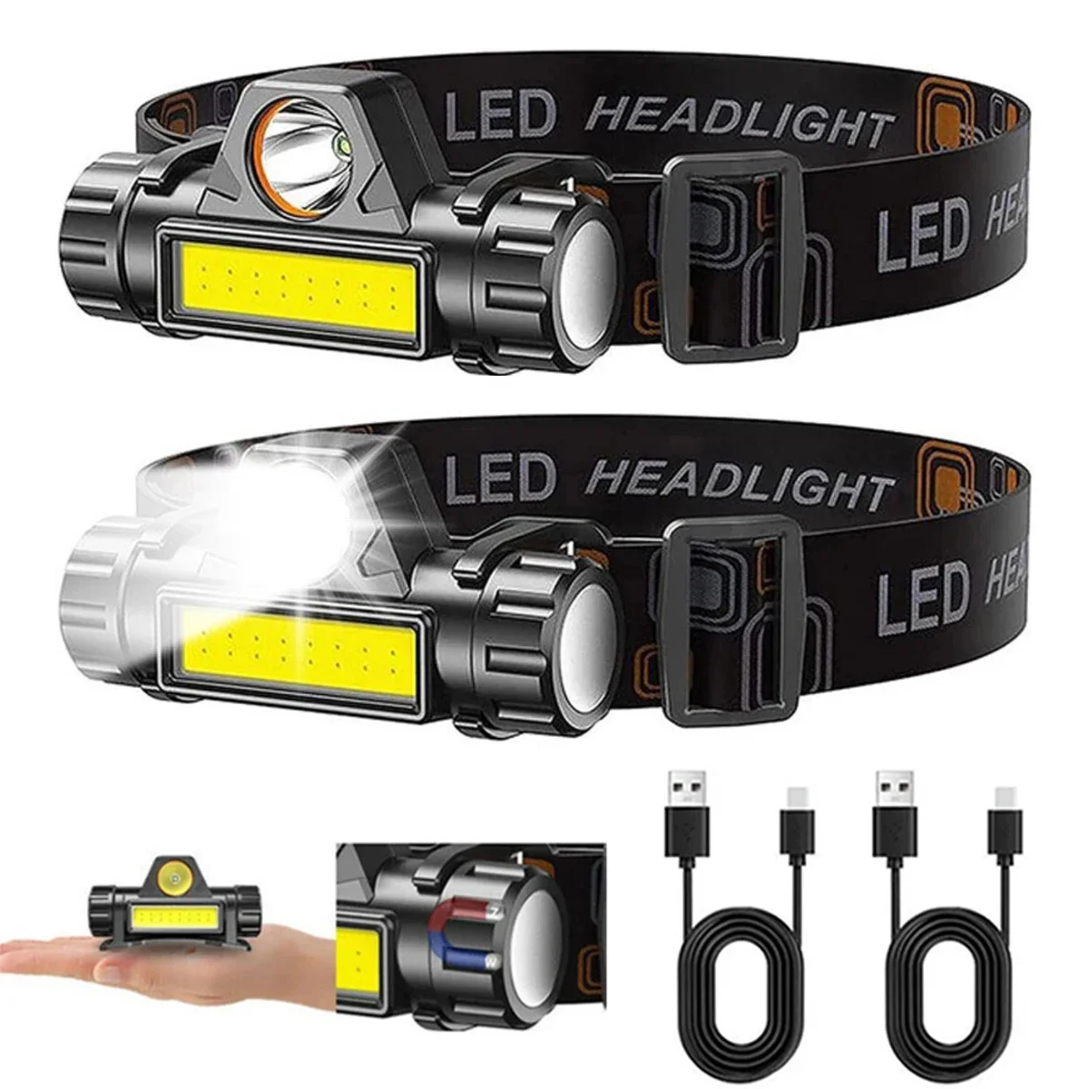 1-3PCS Rechargeable COB LED He – Headlamp Waterproof Rechargeable Bewertung und Preis