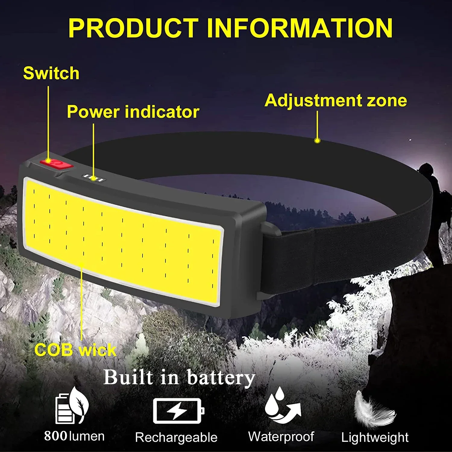 Powerful COB LED Headlamp Type – Headlamp Waterproof Rechargeable Bewertung und Preis