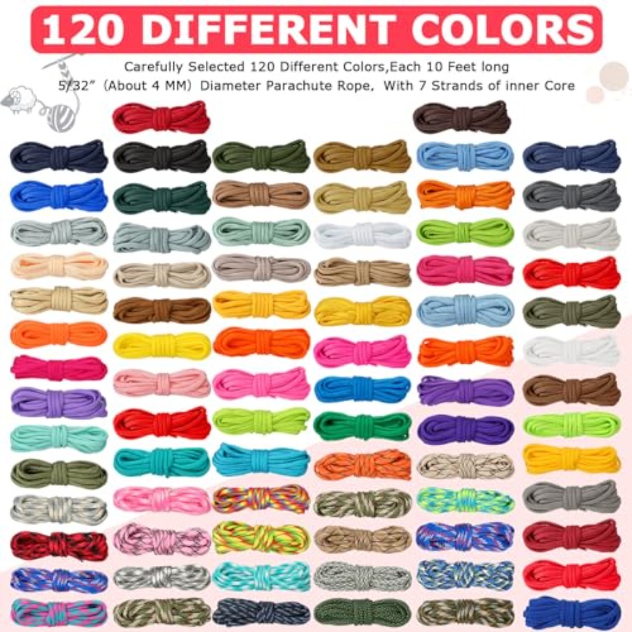 120 Pcs Paracord 550 10 Feet M – Paracord 550 Feet Bewertung und Preis