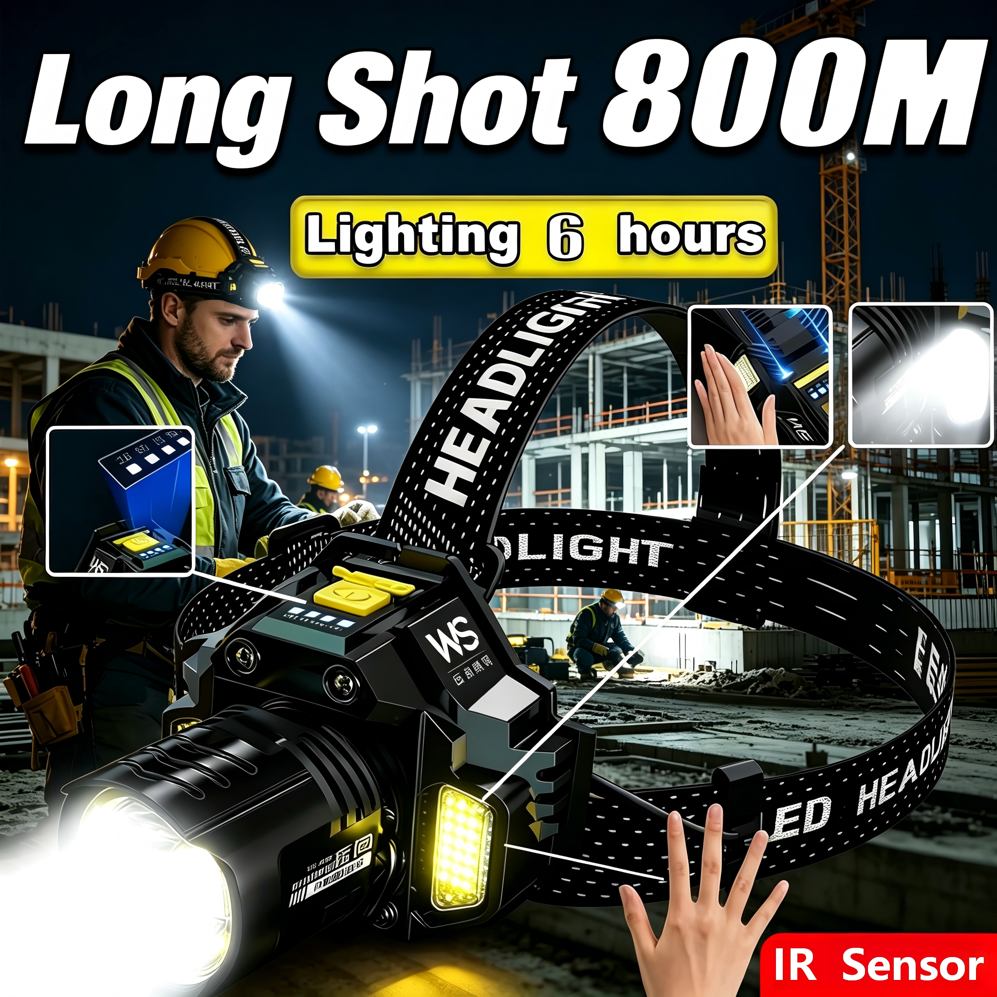 Industrial Work Headlamp, Tele – Headlamp Waterproof Rechargeable Bewertung und Preis